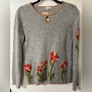 J. Jill Floral Embroidered Sweater